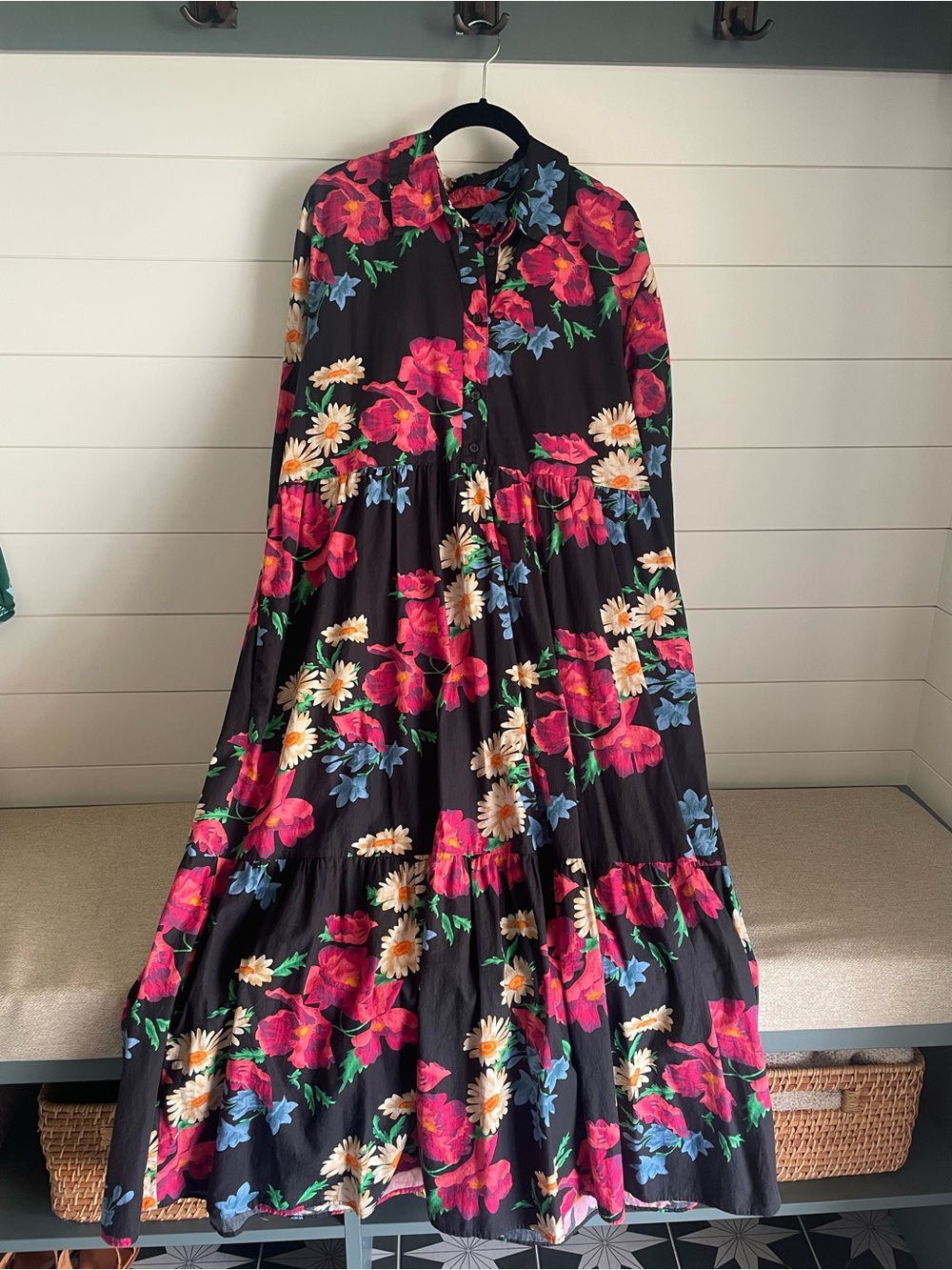 Anthropologie Maeve Bettina Cotton Midi Shirt Dress Size L